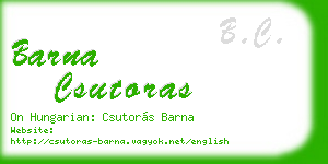 barna csutoras business card